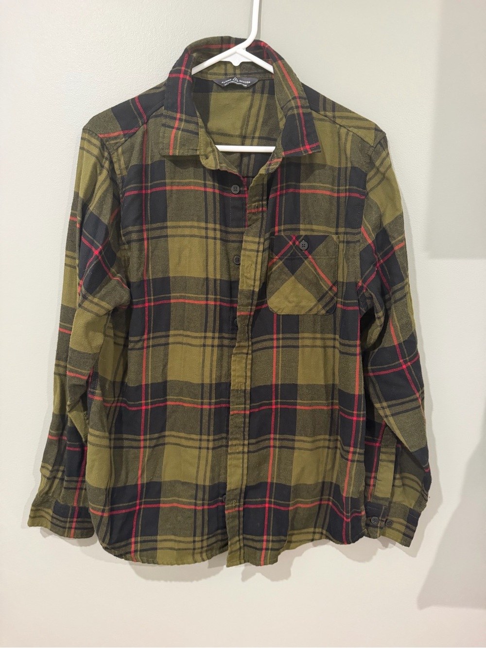 Alpine Design Green Plaid Button-Up Flannel